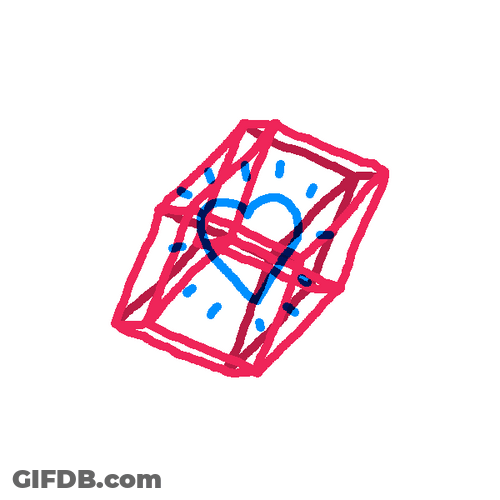Tesseract Pink Borders With Blue Heart Center GIF