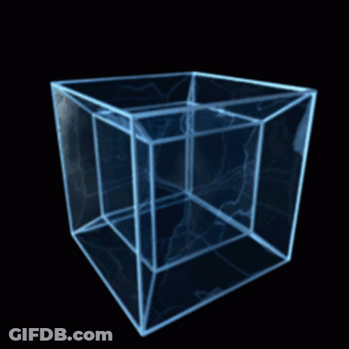Tesseract Revolving Sideways Crystal Clear Walls GIF