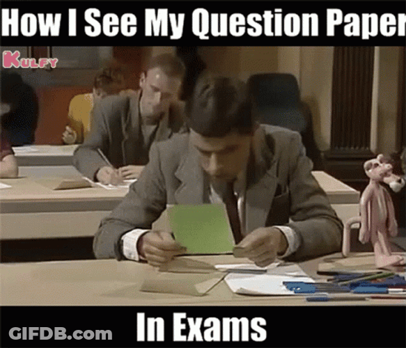Test Day Mr Bean Peeking GIF