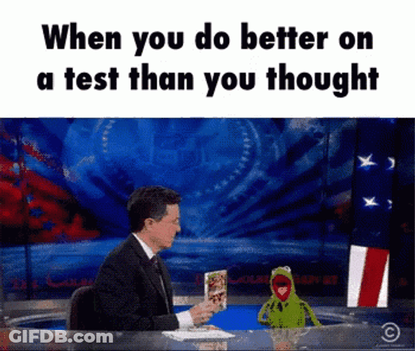 Test Day Stephen Colbert Kermit The Frog Cheering GIF