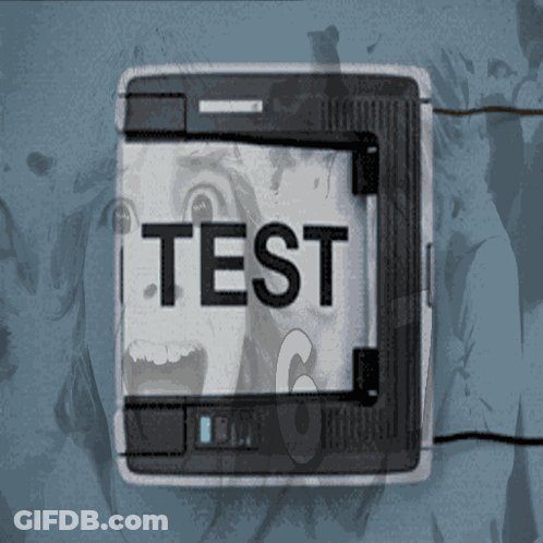 Test Sign With Woman Screaming GIF