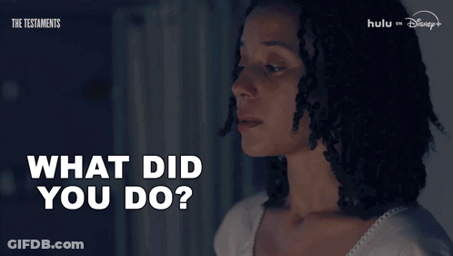 Testaments Poster Woman With Dreadlocks Asking What Did You Do GIF