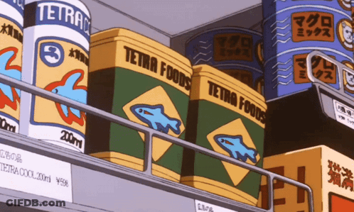 Tetra Foods Are Displayed On A Shelf In A Store GIF