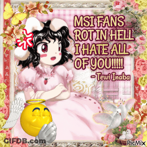Tewi Inaba Pink Dress MSI Fans Rot In Hell GIF