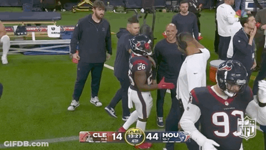 Texans Player And Coach Interaction GIF