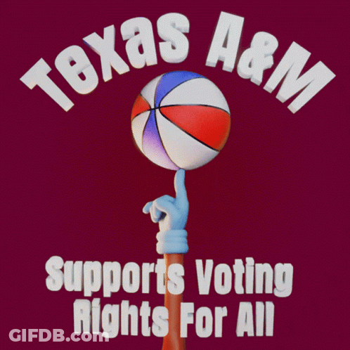 Texas A&M Supports Voting Rights With Basketball On A Stick GIF