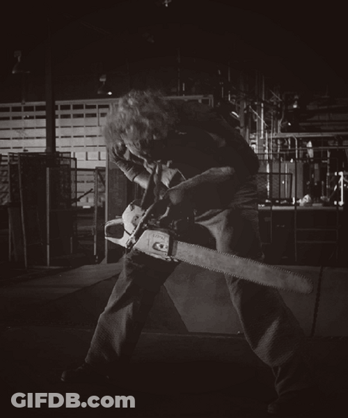 Texas Chainsaw Crazy Push Pull GIF
