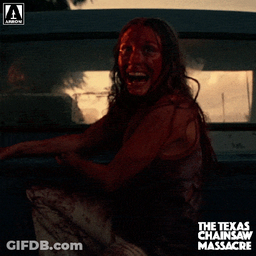 Texas Chainsaw Creepy Laugh Car Ride GIF