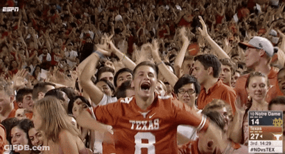 Texas Fans Fired Up And Excited About It GIF