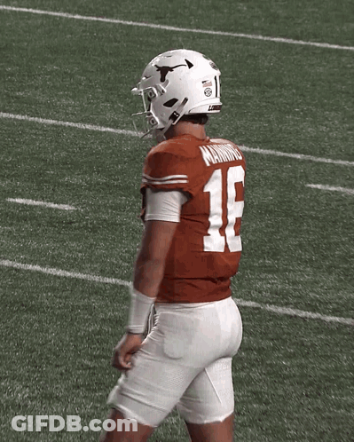 Texas Football Player In White Helmet GIF