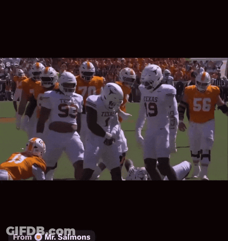 Texas Football Player With Teammates GIF