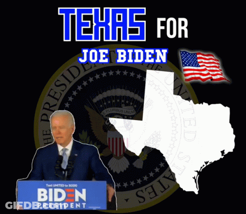 Texas For Joe Biden Poster Man At Podium GIF