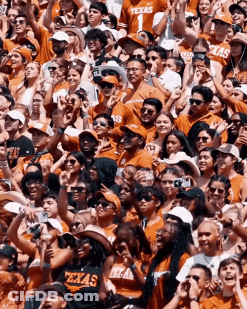 Texas Longhorns Cheering Together GIF
