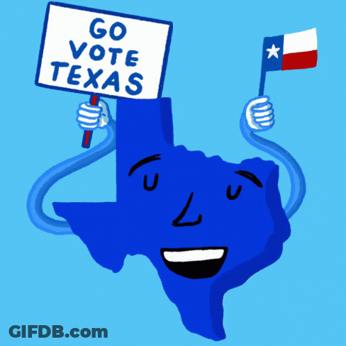 Texas Map Holding Vote Sign GIF