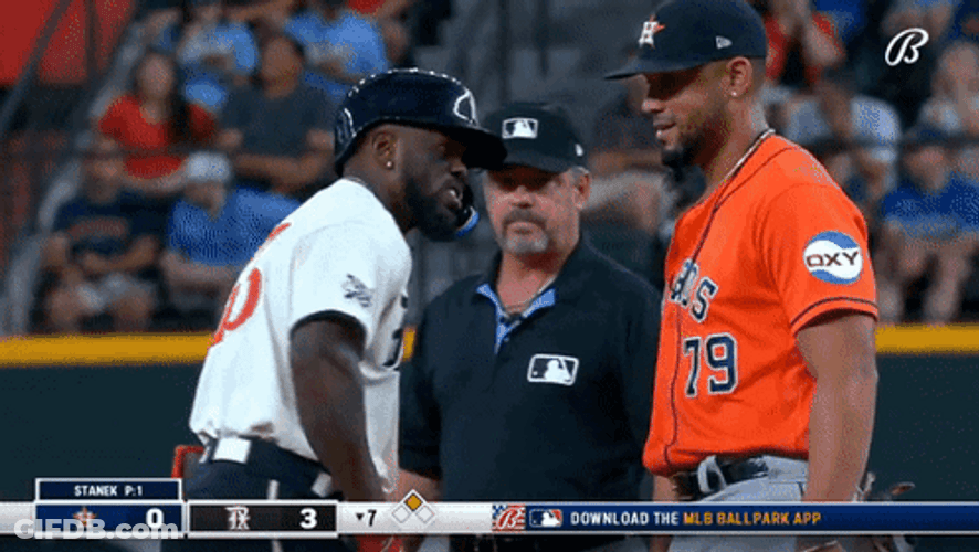 Texas Rangers Adolis Garcia Mocks Opponent GIF
