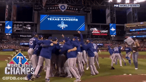 Texas Rangers Celebrating World Series Win GIF