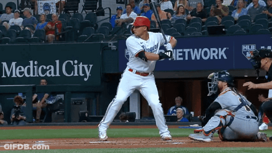 Texas Rangers Hit The Ball GIF