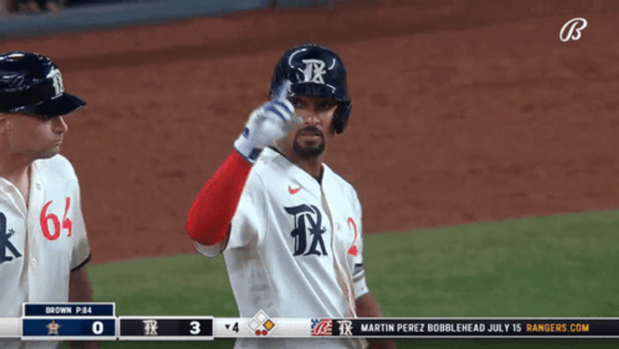 Texas Rangers Marcus Semien Hand Signal GIF
