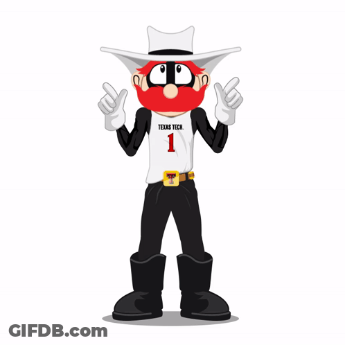Texas Tech Mascot Wearing Cowboy Hat GIF
