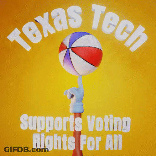 Texas Tech Voting Rights For All Basketball On Stick GIF