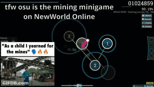 Tfw Osu Is The Mining Minigame On New World Online GIF