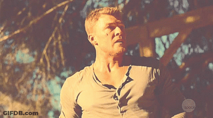 Thad Castle Alan Ritchson Fell Down GIF