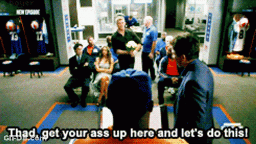 Thad Castle Alan Ritchson Getting Married GIF