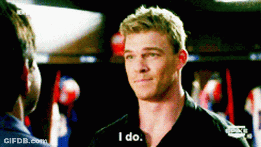 Thad Castle Alan Ritchson Says I Do GIF