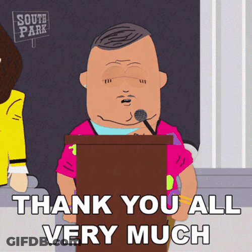 Thank You All Cartoon Guy Speaking GIF