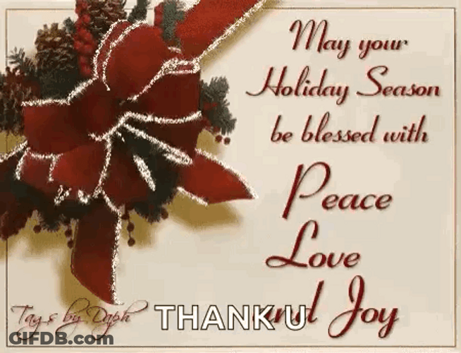 Thank You And Merry Christmas Animated Wishes GIF