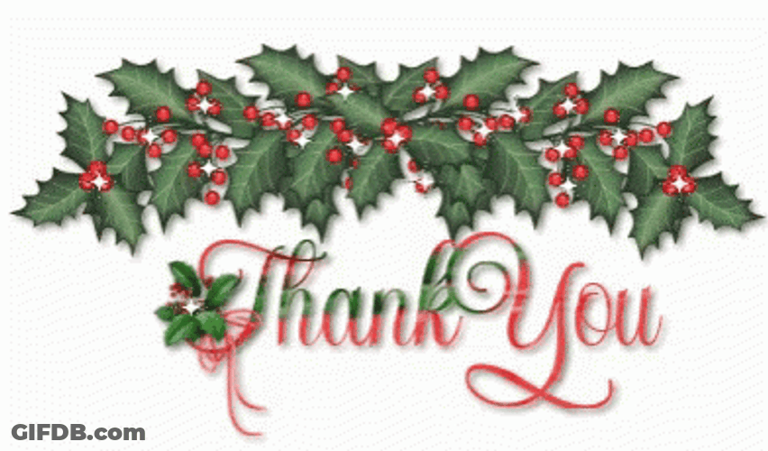 Thank You And Merry Christmas Branches Leaves Decor GIF