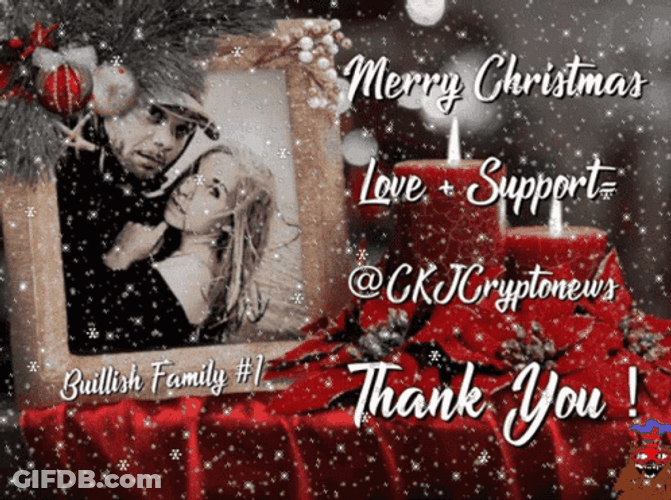 Thank You And Merry Christmas Couple Picture GIF