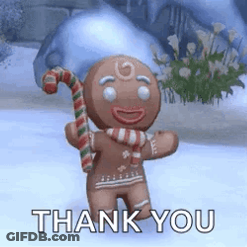 Thank You And Merry Christmas Ginger Bread Man GIF