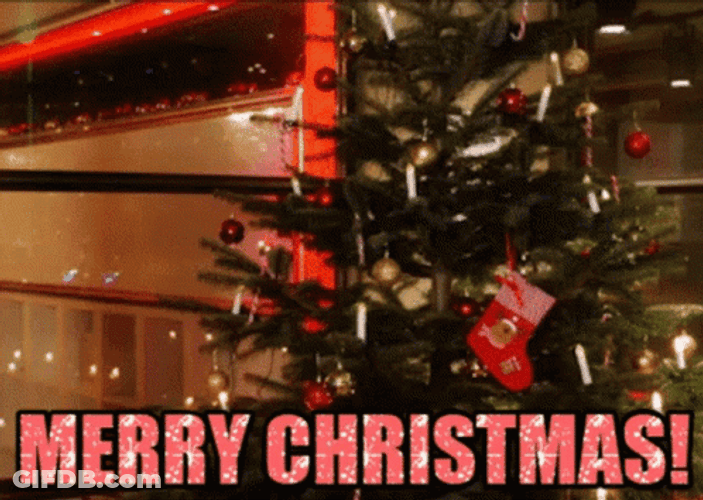 Thank You And Merry Christmas Hug GIF