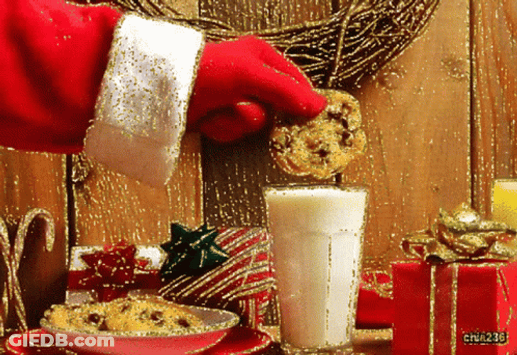 Thank You And Merry Christmas Milk And Cookies GIF