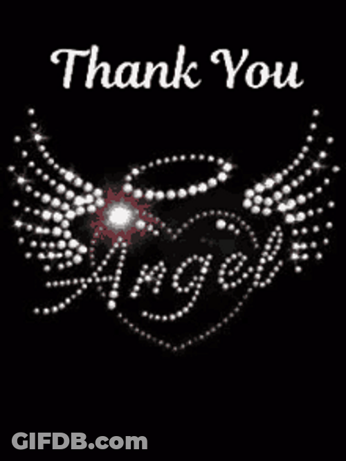 Thank You Angel Text Sparkling GIF