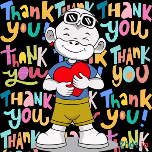 Thank You Animated Monkey GIF