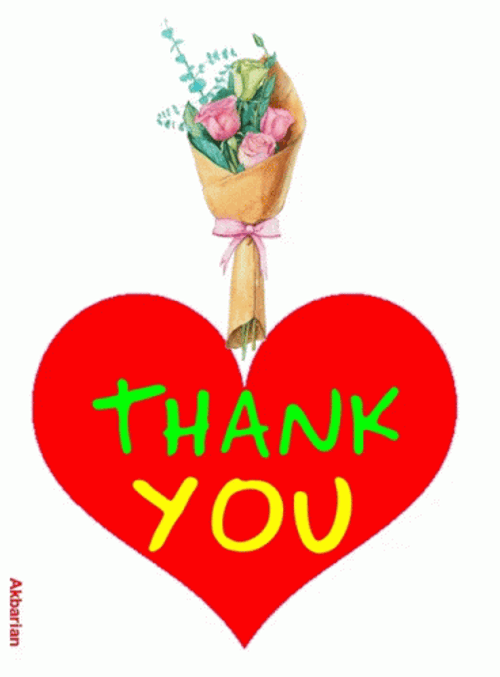 Thank You Animated Red Heart GIF
