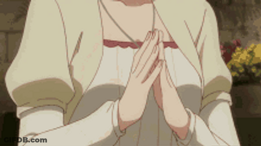 Thank You Anime Girl Cute Heart Sign GIF