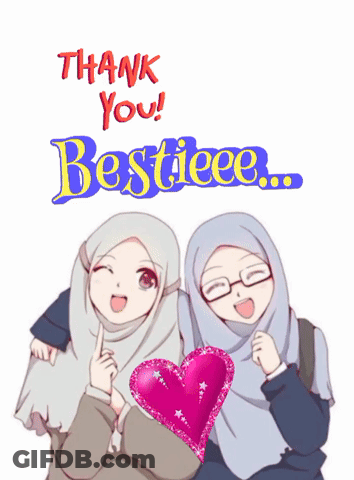 Thank You Bestie Card With Two Girls GIF