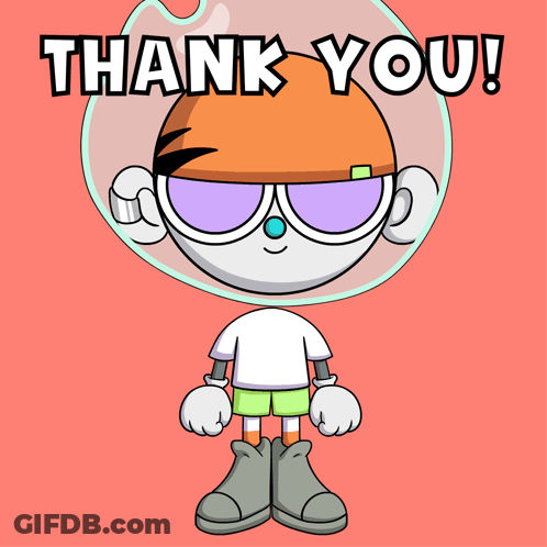 Thank You Card With Cartoon Character GIF