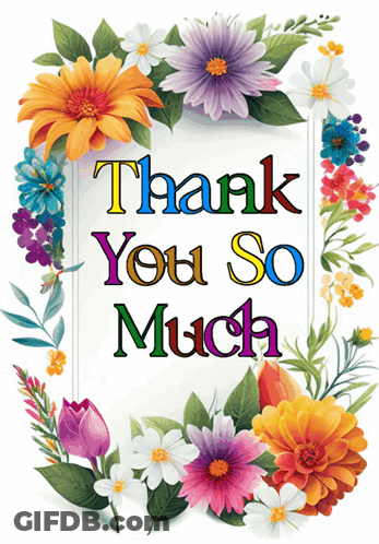 Thank You Card With Flowers GIF