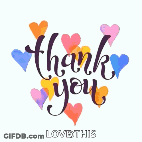 Thank You Card With Hearts GIF