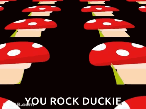 Thank You Card With Red Mushrooms GIF