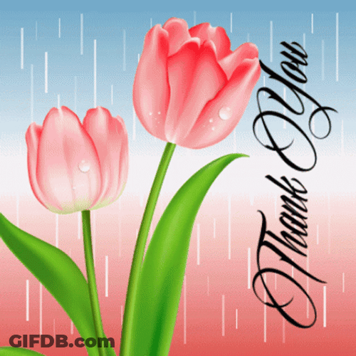 Thank You Clipart Red Flowers GIF