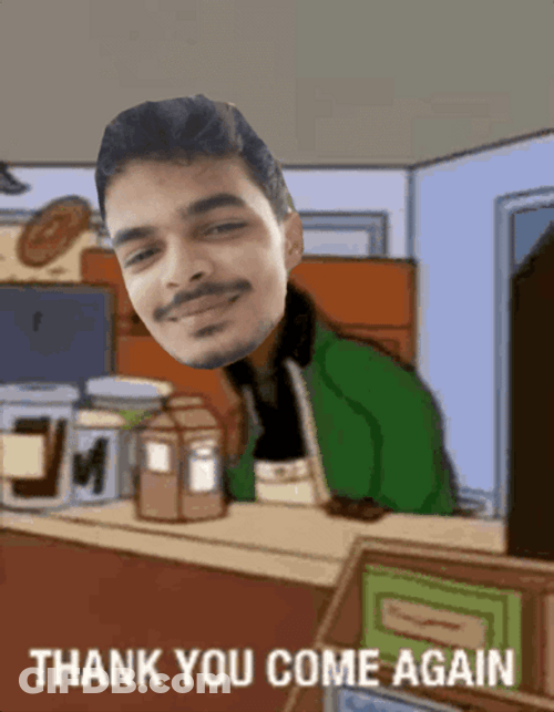 Thank You Come Again Edited Man Head GIF