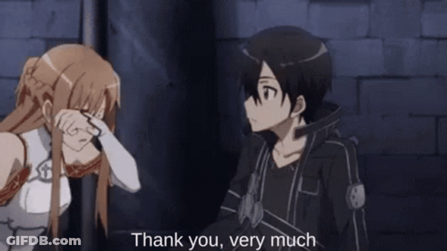 Thank You Crying Asuna Hug Kirito Anime GIF