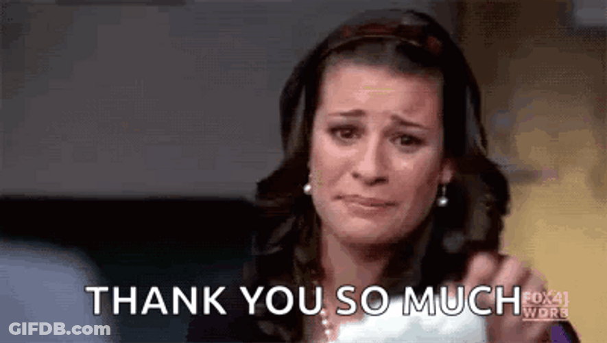 Thank You Crying Lea Michele GIF