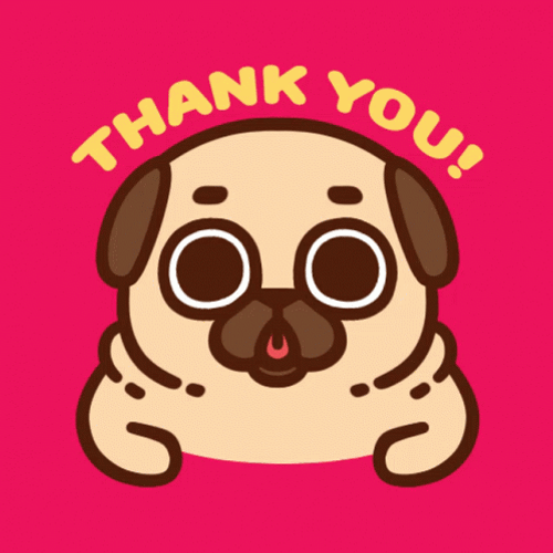 Thank You Crying Puglie Pug Cartoon GIF
