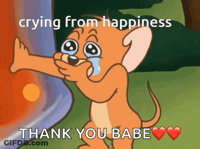 Thank You Crying Tom Mouse GIF